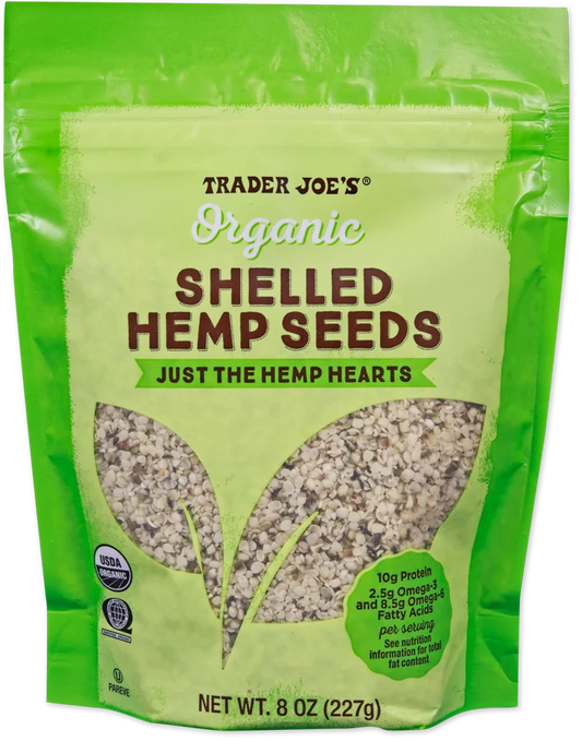 Graines de chanvre décortiquées biologiques Trader Joe's, 227 g