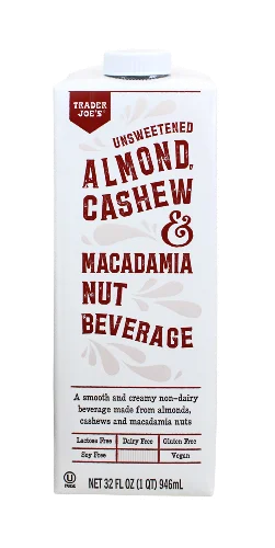 Boisson aux amandes, aux noix de cajou et aux noix de macadamia non sucrée Trader Joe's, 946 mL