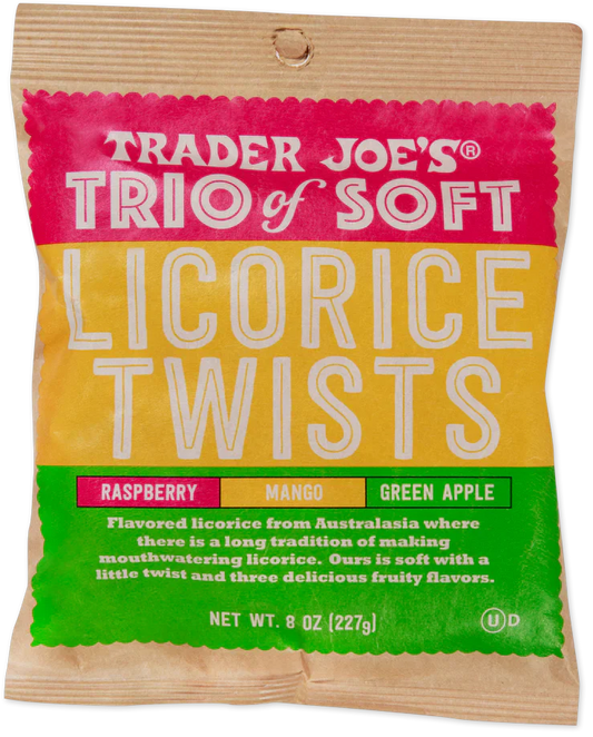Trois torsades de réglisse moelleuse Trader Joe's, 227 g