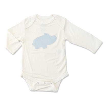 Bamboo Long Sleeve Onesie (Sea Breeze Rhino)