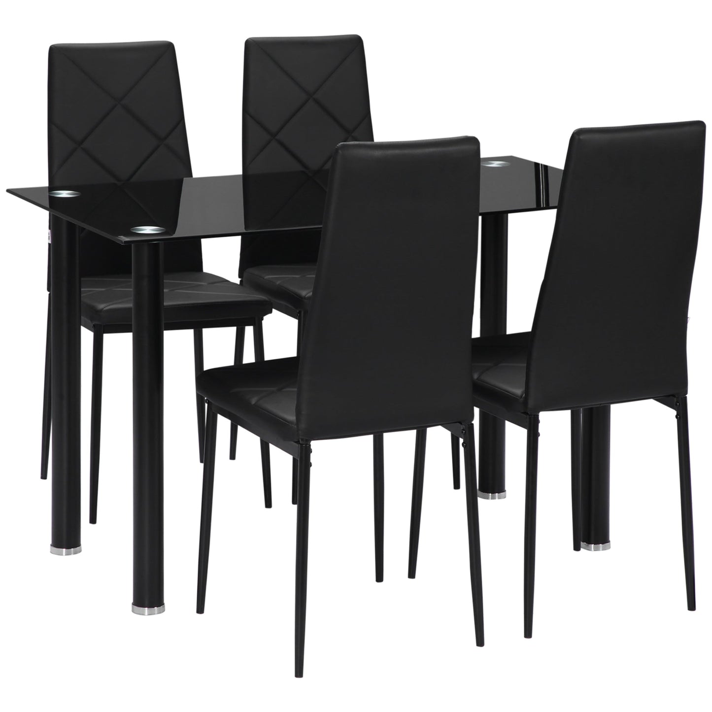 Ensemble de salle à manger compact Adam pour 4 personnes - Noir