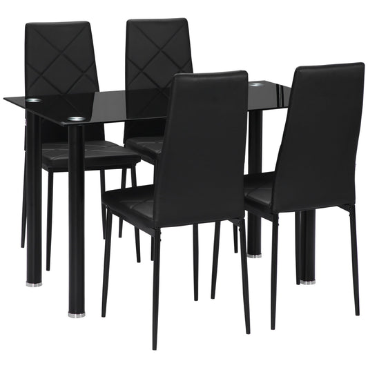 Ensemble de salle à manger compact Adam pour 4 personnes - Noir