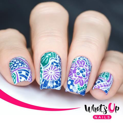 Whats Up - Plaque de stamping Fleurs majestueuses