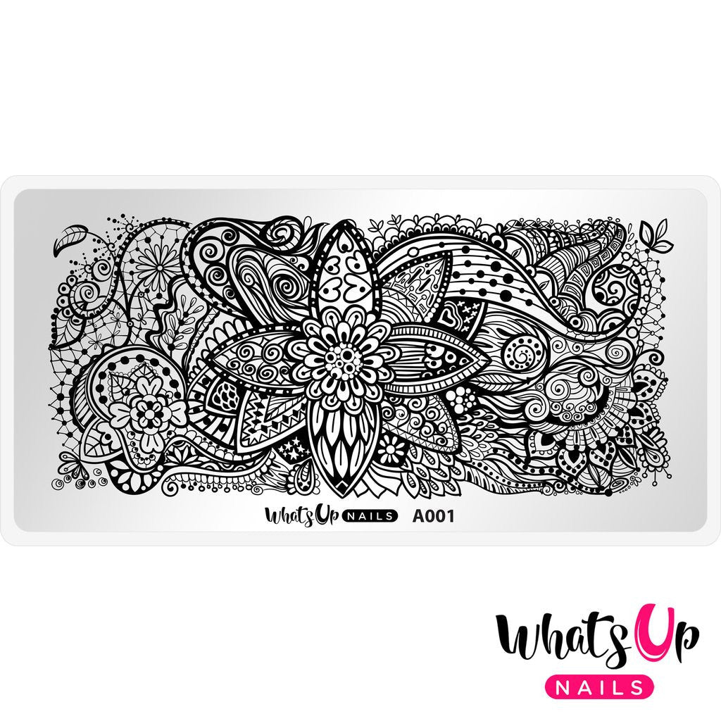 Whats Up - Plaque de stamping Fleurs majestueuses