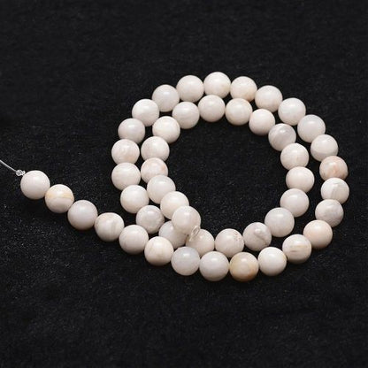 White Crazy Lace Agate Gemstone Bead