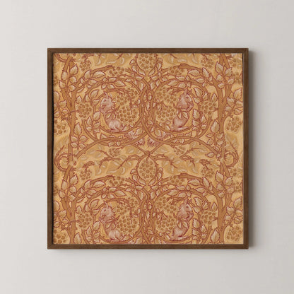 William Morris Bramble & Squirrels Art Print: Vintage Botanical Pattern (1x1)