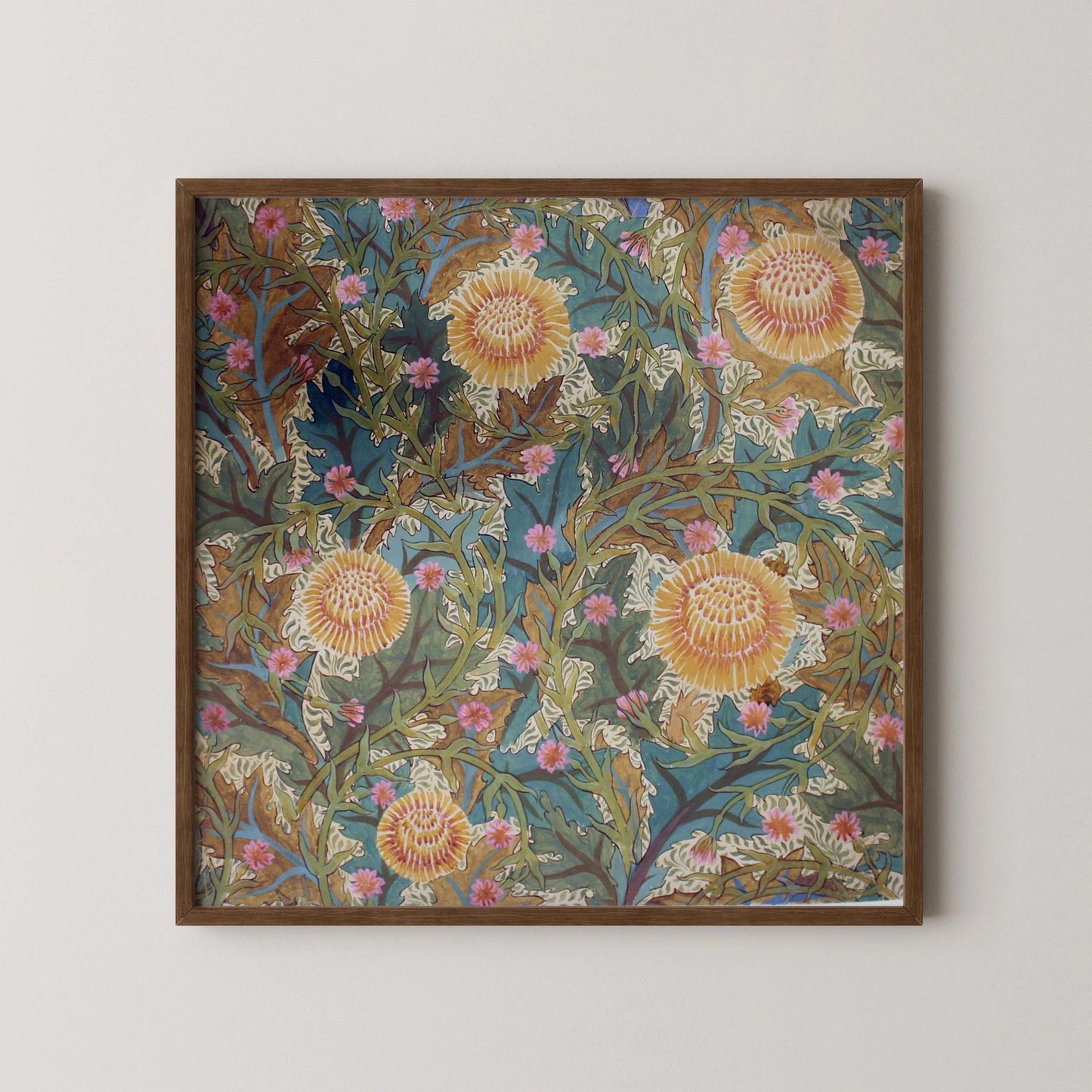 William Morris Chrysanthemum Print: Vintage Botanical Art, Framed or Unframed