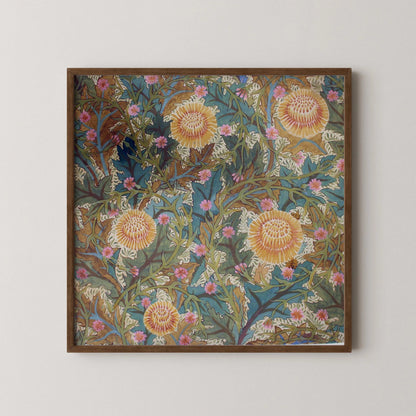 William Morris Chrysanthemum Print: Vintage Botanical Art, Framed or Unframed