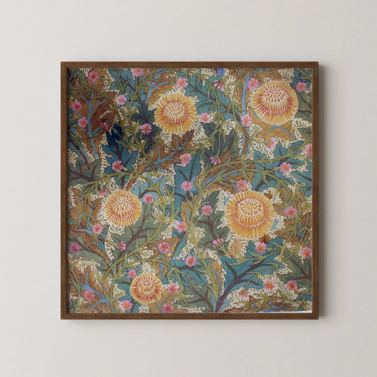 Impression de chrysanthème de William Morris : Art botanique vintage, encadrée ou non encadrée