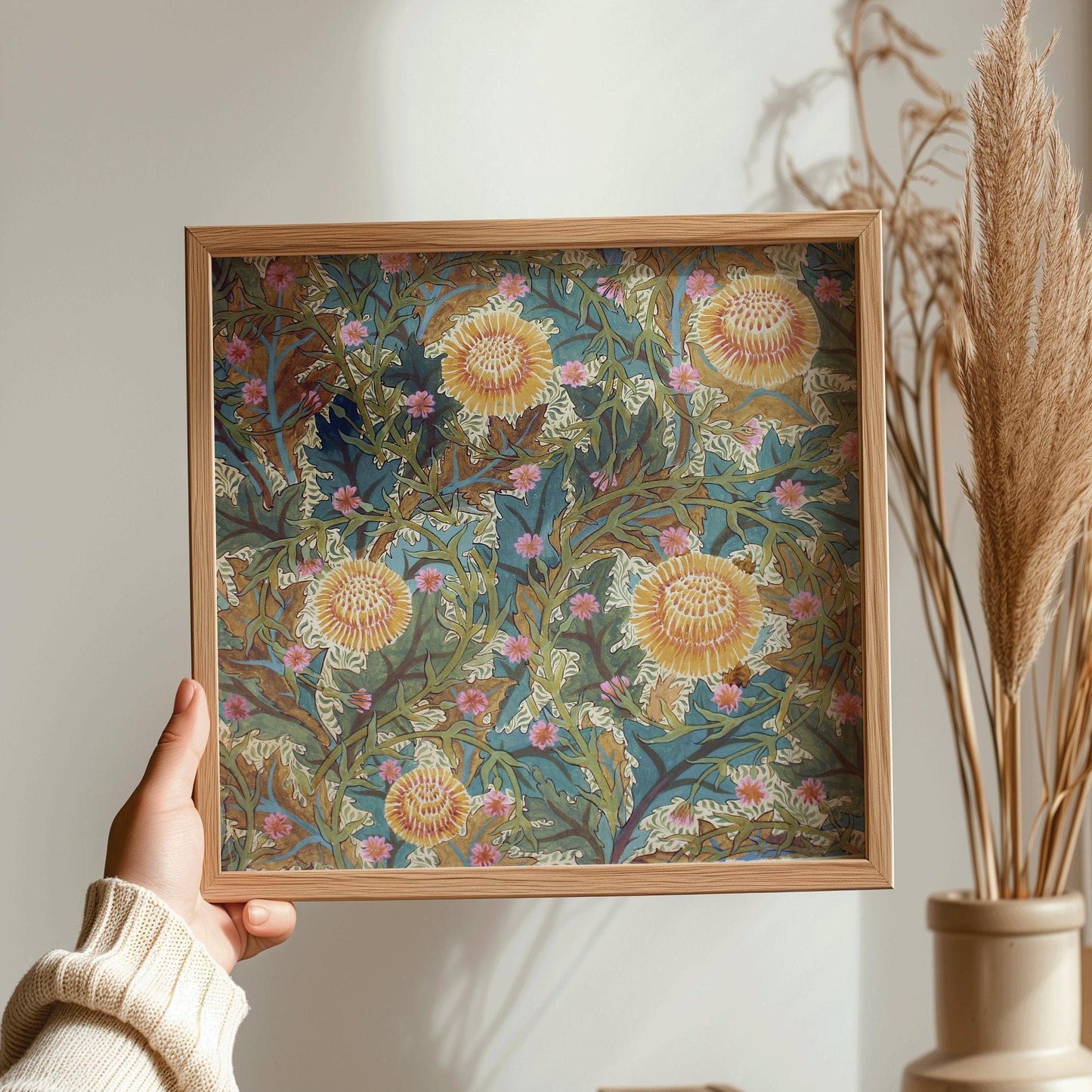 William Morris Chrysanthemum Print: Vintage Botanical Art, Framed or Unframed