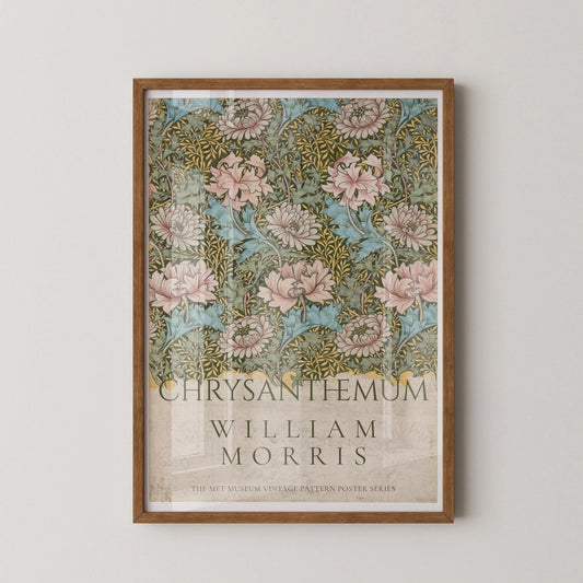William Morris Chrysanthemum Print: Vintage Botanical Art Giclee