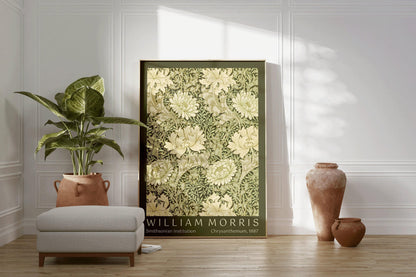 William Morris Chrysanthemum Print: Vintage Botanical Art