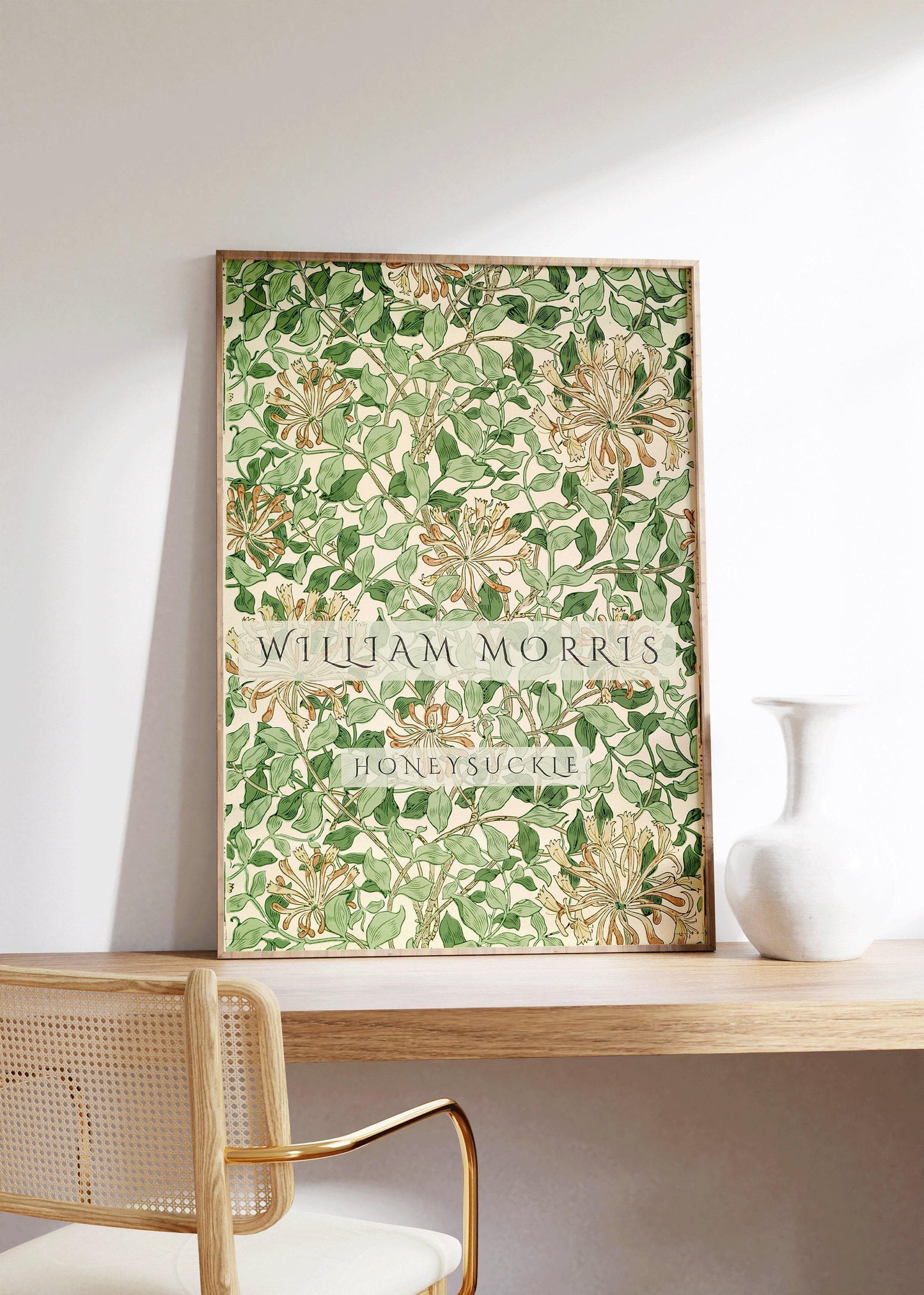 William Morris - Honeysuckle Green PRINT | Vintage Botanical Pattern Poster (available handframed or unframed)