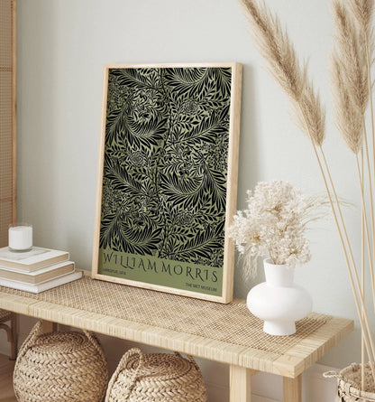 William Morris - Larkspur Green PRINT | Vintage Botanical Pattern Poster (available handframed or unframed)