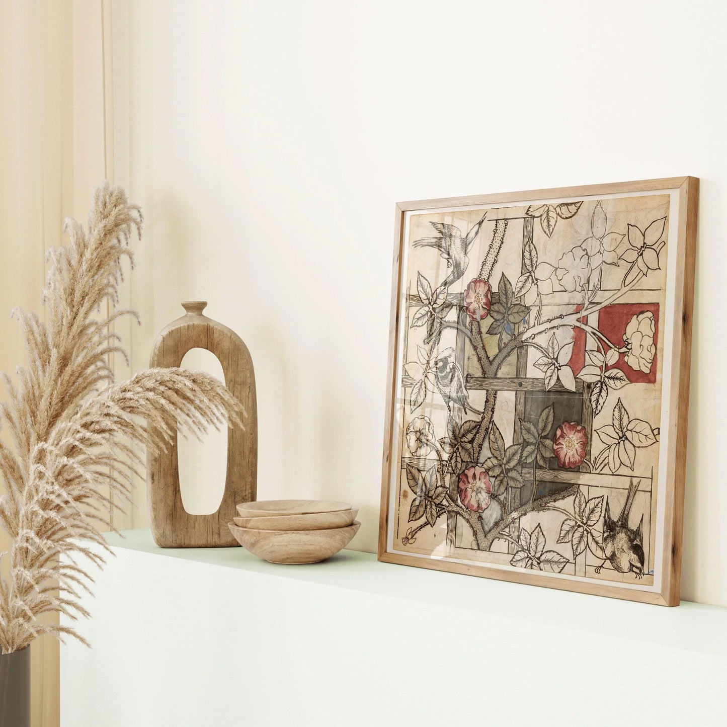 William Morris Trellis Print: Vintage Botanical Floral Art