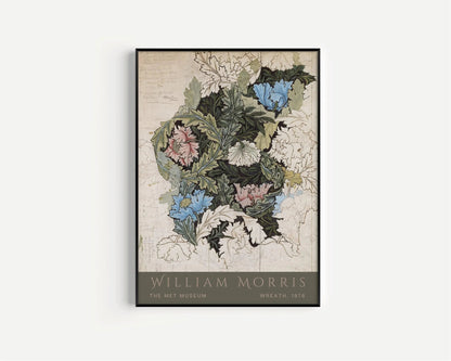 William Morris Wreath Print: Vintage Botanical Art Poster