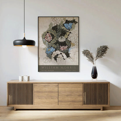 William Morris Wreath Print: Vintage Botanical Art Poster