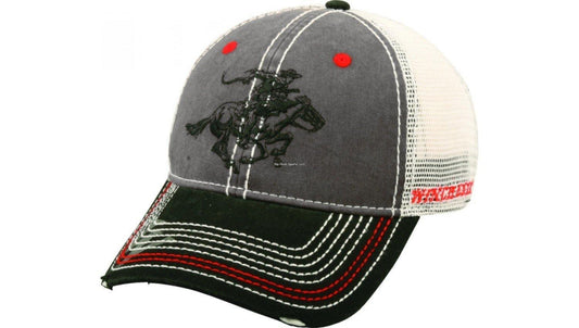 Casquette Winchester Low Crown à logo, dos en maille, gris anthracite/noir/blanc