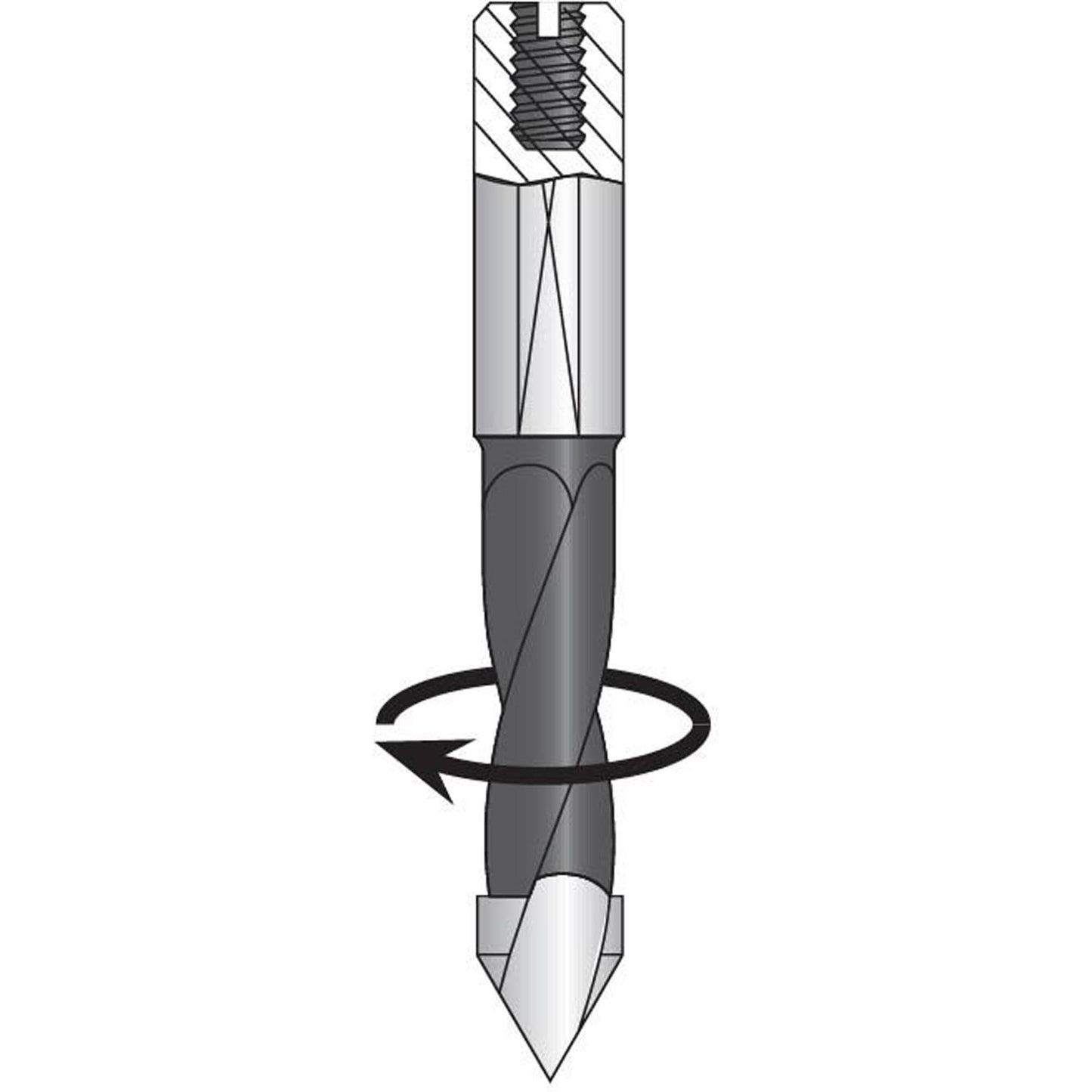 Through-Hole Carbide Tipped Drill, 2/5" Diameter