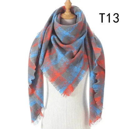 Women's Cashmere Plaid All-match Thick Warm Scarf