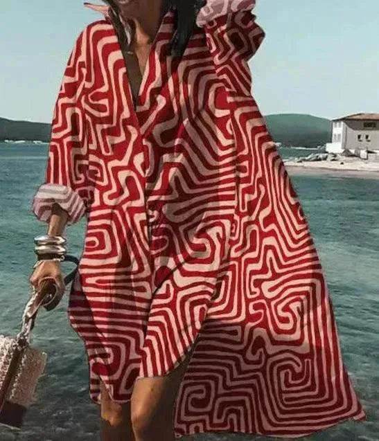 Women's Casual 3D Printing Long Shirt