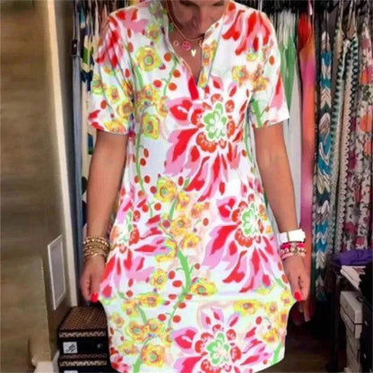 Women's Fashion Casual Digital Printing Loose Dress