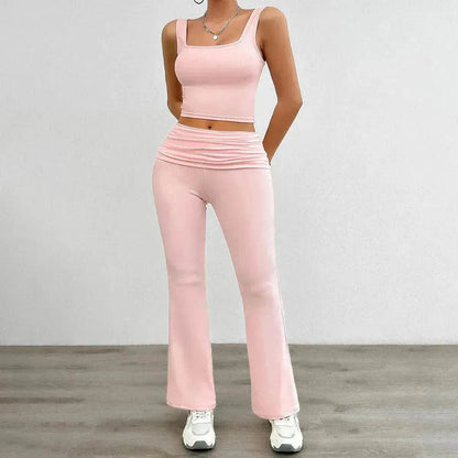 Women's Fashion Casual Solid Color Vest Body-hugging Suit