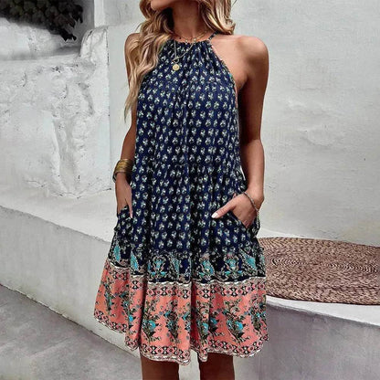 Women's Printed Wear Bohemian Casual Vacation Beach Style Independent Station Skirt