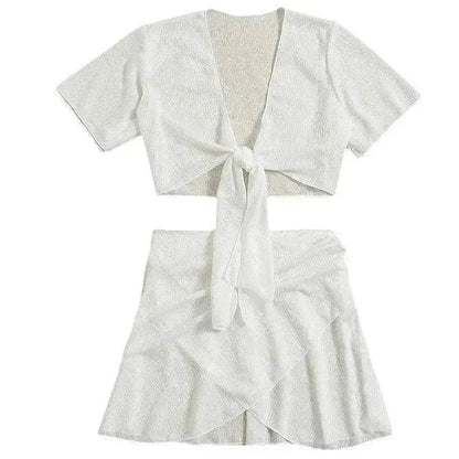 Women's Solid Color Two-piece Swimsuit Sun-proof Beach Dress