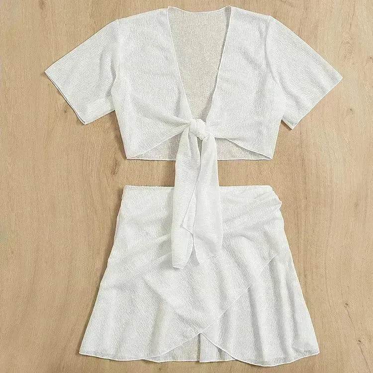 Women's Solid Color Two-piece Swimsuit Sun-proof Beach Dress