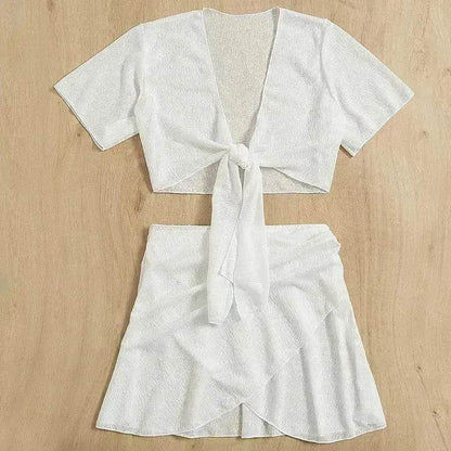Women's Solid Color Two-piece Swimsuit Sun-proof Beach Dress