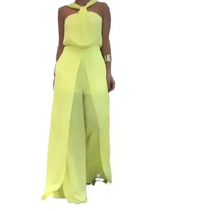 Women's Solid Color Wide Leg Jumpsuit