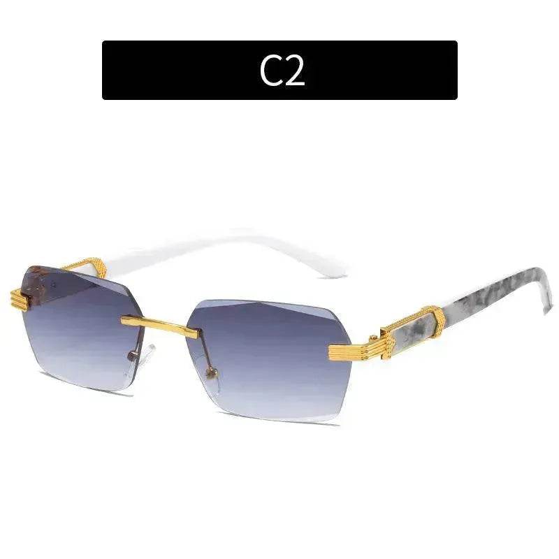Women's Trimming Ocean Lens Rimless Sunglasses