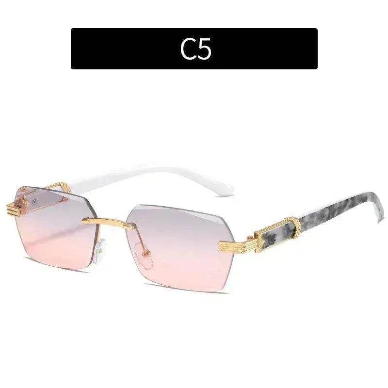 Women's Trimming Ocean Lens Rimless Sunglasses