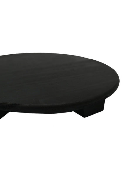 Wood Pedestal Stand - Black