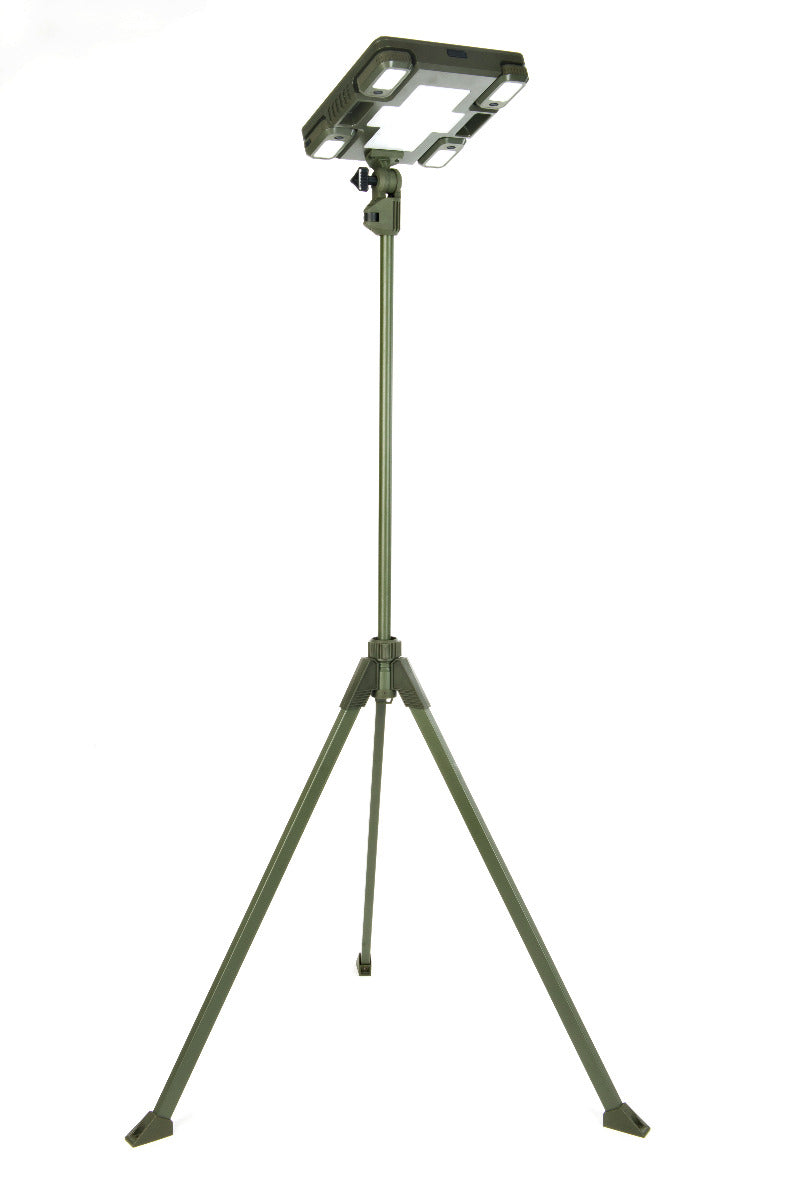 TRU De-LIGHT WHITENIGHT Projecteur LED Solaire / Secteur / DC Multiusage - Lumière Principale pour Jardin, Camping + 4 Lampes Latérales Amovibles Multimodes Indépendantes / Trépied + Sac de Transport