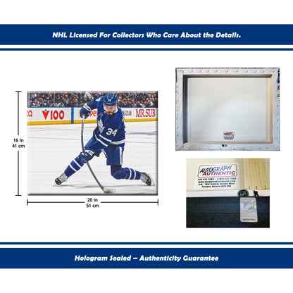 AUSTON MATTHEWS SLAPSHOT WRAPPED CANVAS - TORONTO MAPLE LEAFS 16"X20"
