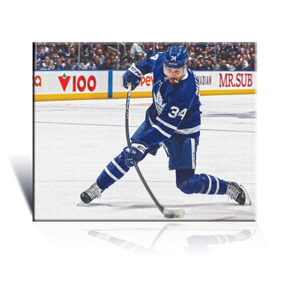 AUSTON MATTHEWS SLAPSHOT WRAPPED CANVAS - TORONTO MAPLE LEAFS 16"X20"