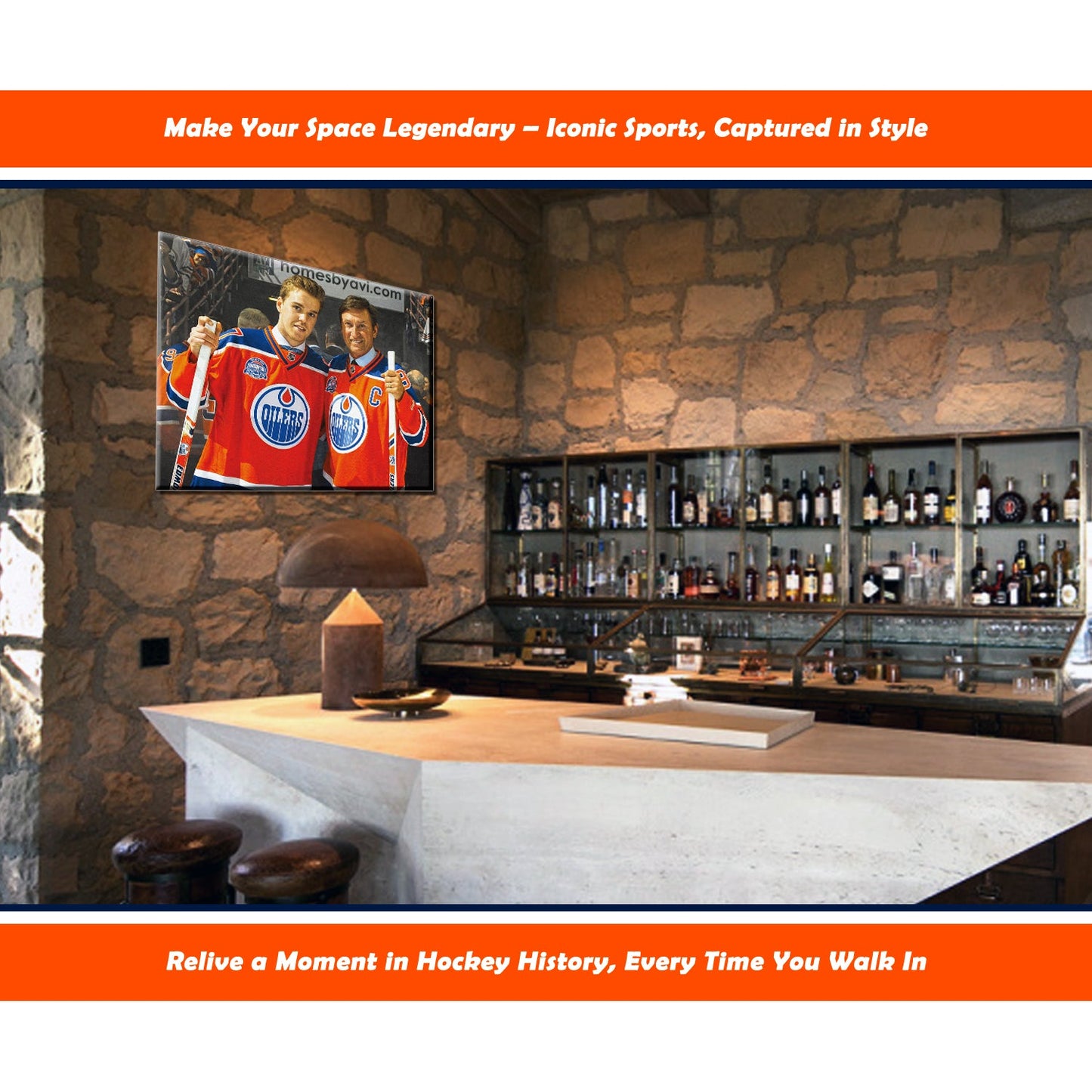 WAYNE GRETZKY & CONNOR MCDAVID WRAPPED CANVAS 16"X20" - EDMONTON OILERS