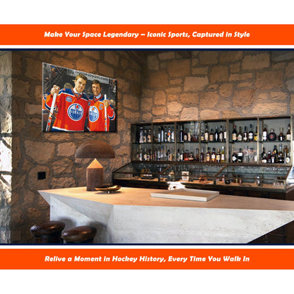 WAYNE GRETZKY & CONNOR MCDAVID WRAPPED CANVAS 16"X20" - EDMONTON OILERS