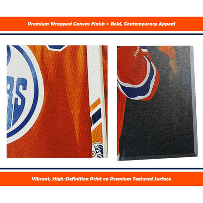 WAYNE GRETZKY & CONNOR MCDAVID WRAPPED CANVAS 16"X20" - EDMONTON OILERS