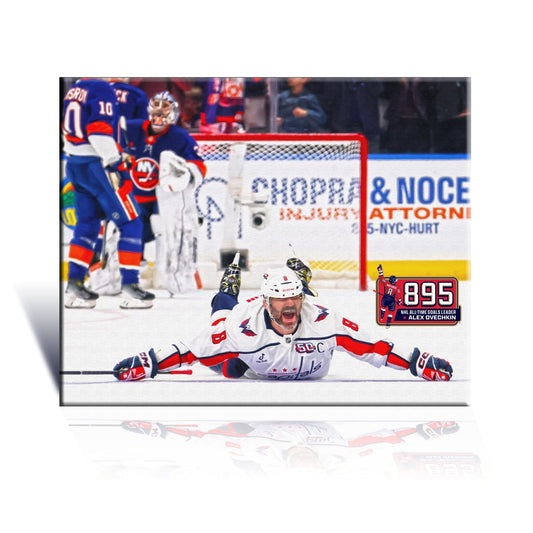 ALEXANDER OVECHKIN RECORD BREAKING GOAL #895 WRAPPED CANVAS - 16X20 (20" BY 16")