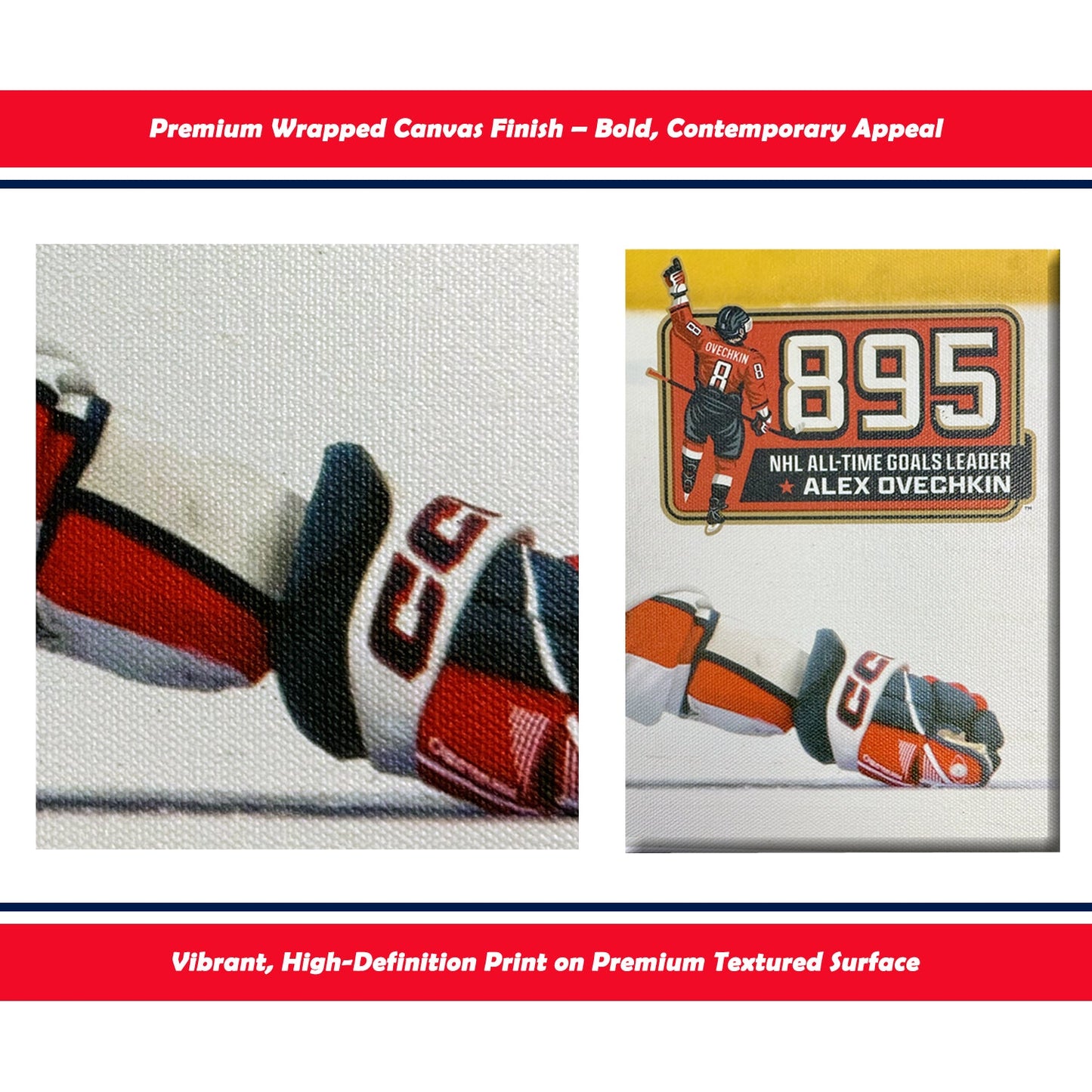 ALEXANDER OVECHKIN RECORD BREAKING GOAL #895 WRAPPED CANVAS - 16X20 (20" BY 16")
