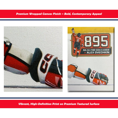 ALEXANDER OVECHKIN RECORD BREAKING GOAL #895 WRAPPED CANVAS - 16X20 (20" BY 16")