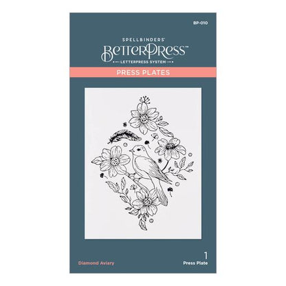 Plaque de presse Diamond Aviary de la collection BetterPress
