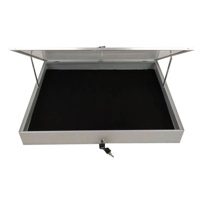 EVORETRO Lockable Aluminum Display Case 36 x 24 x 4" Silver– Secure Showcase for Collectibles
