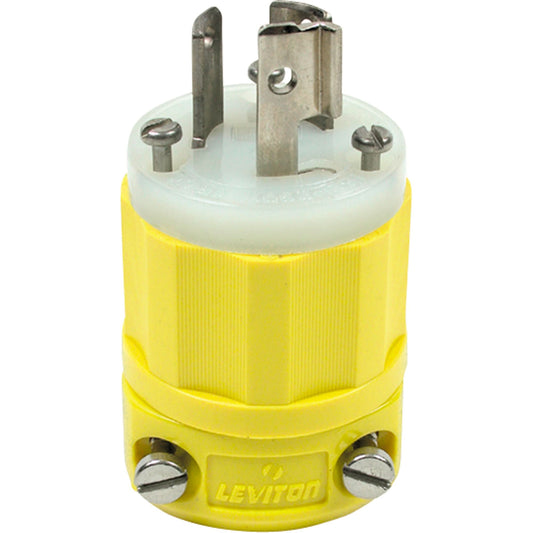 2-Pole 3-Wire Grounding Locking Plug, Nylon, 15 Amps, 250 V, L6-15P