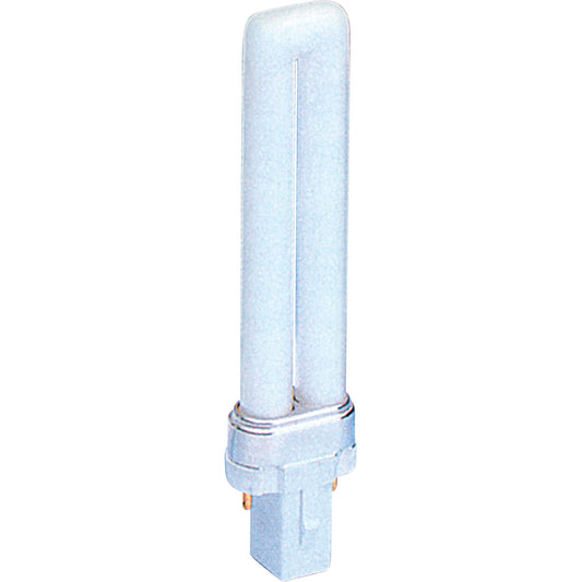 Compact Flourescent Lamps - Universal, S (T4), 9 W, 2700 K, G23 Base, 10000 hrs.