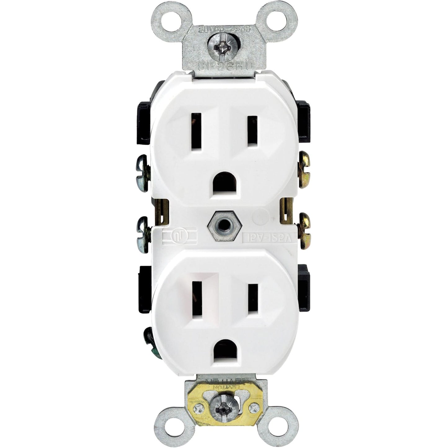 Back And Side-Wired Grounding Straight Blade Receptacle