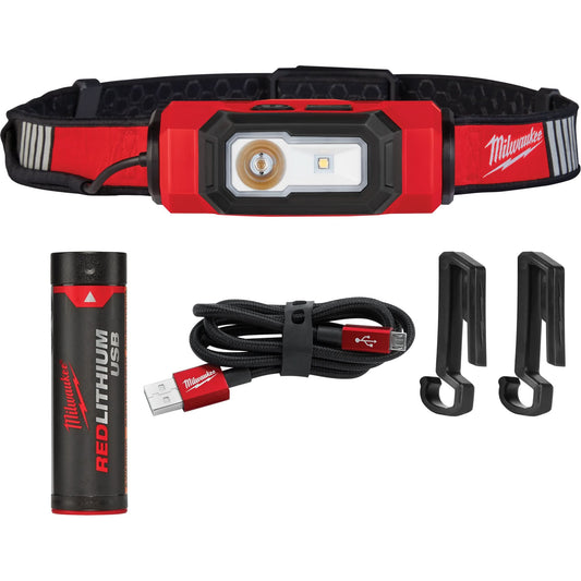 Lampe frontale de casque USB Beacon™ DEL, 600 lumens, autonomie de 2 h, piles rechargeables